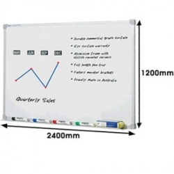 Penrite Premium Magnetic Aluminium Frame Whiteboard 2400x1200mm